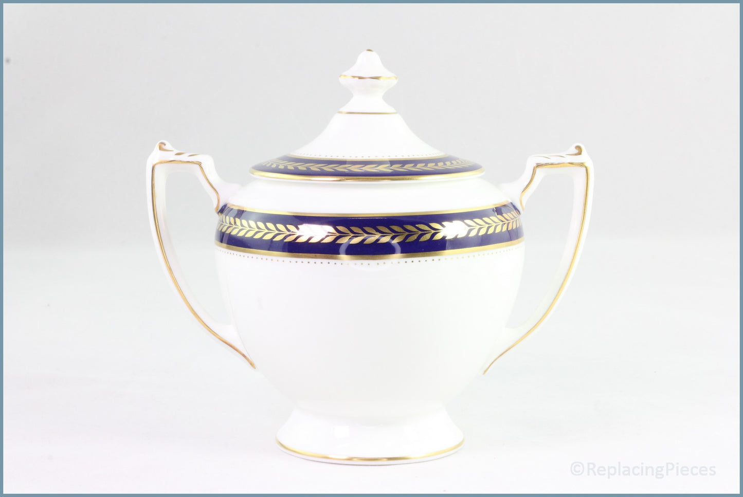 Coalport - Blue Wheat - Lidded Sugar Bowl