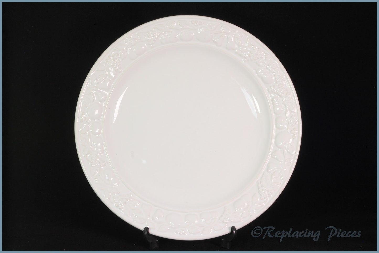 Marks & Spencer - White Embossed - Dinner Plate (Narrow Rim)