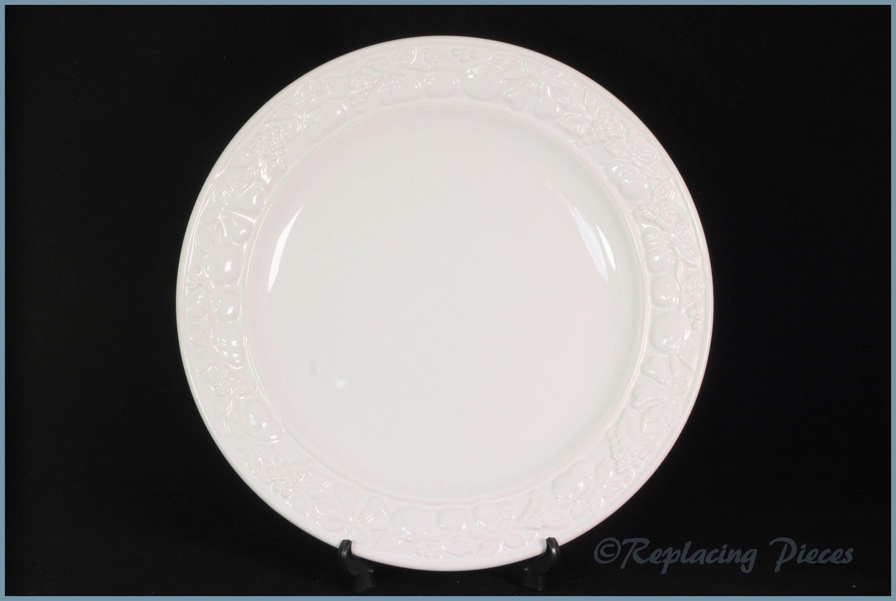 Marks & Spencer - White Embossed - 8 3/8" Salad Plate (Narrow Rim)