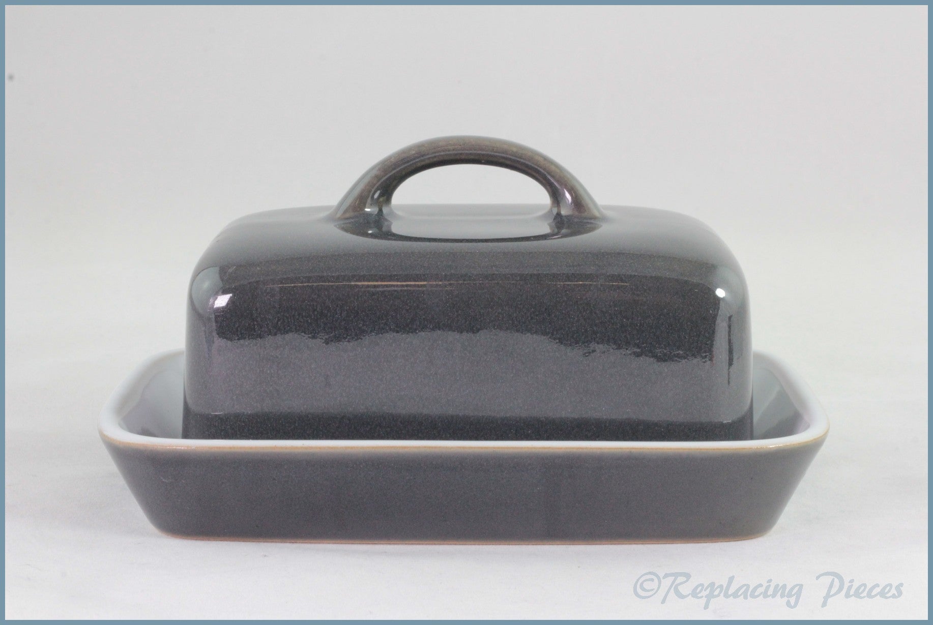 Denby - Saville Grey - Lidded Butter Dish (Square Lid)