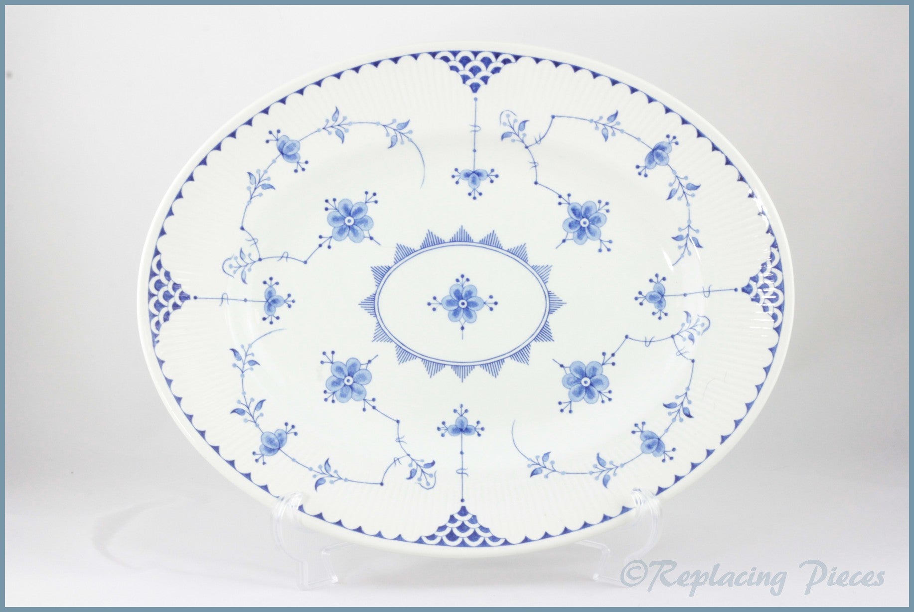 Furnivals - Denmark Blue - 14" Oval Platter