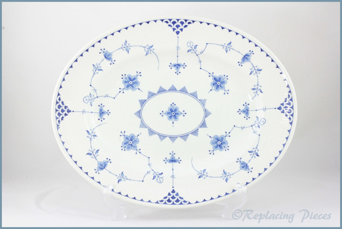Masons - Denmark Blue - 14 1/4" Oval Platter