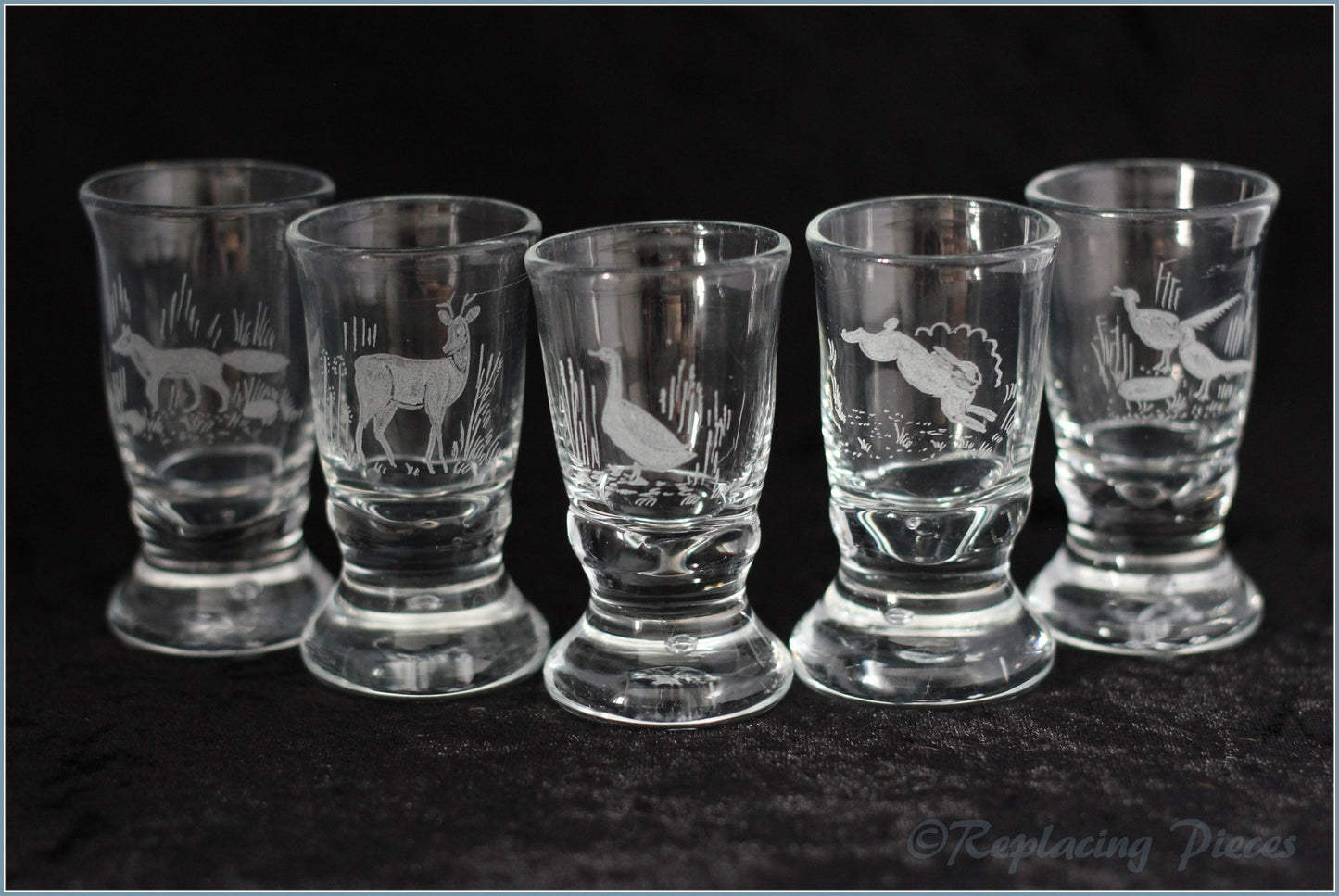 Set Of 5 Woodland Animal Tot Glasses