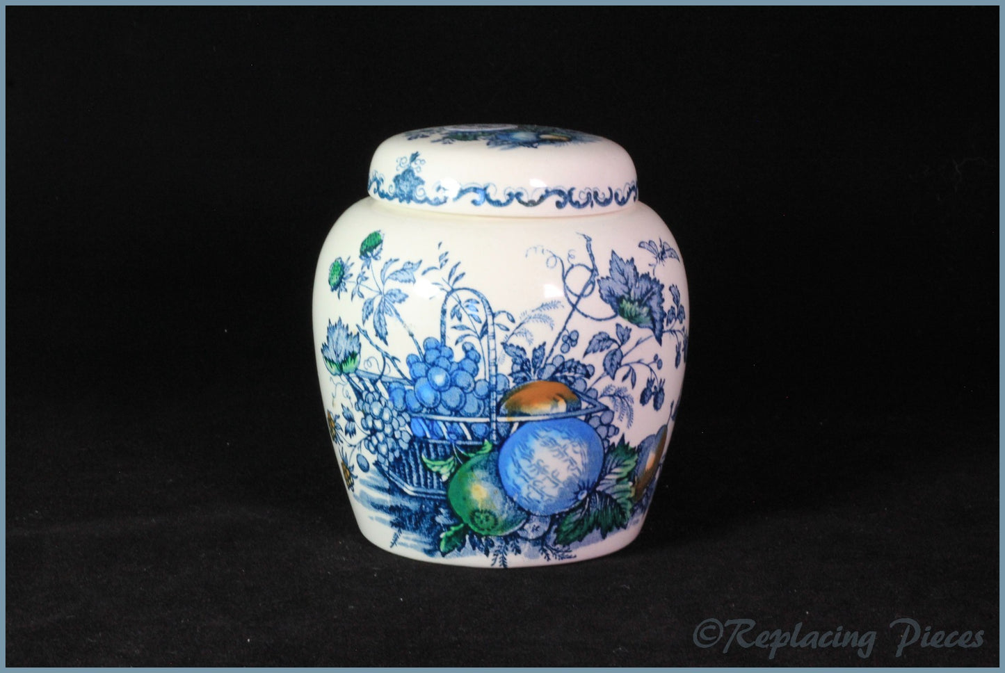 Masons - Fruit Basket Blue - Ginger Jar (small)