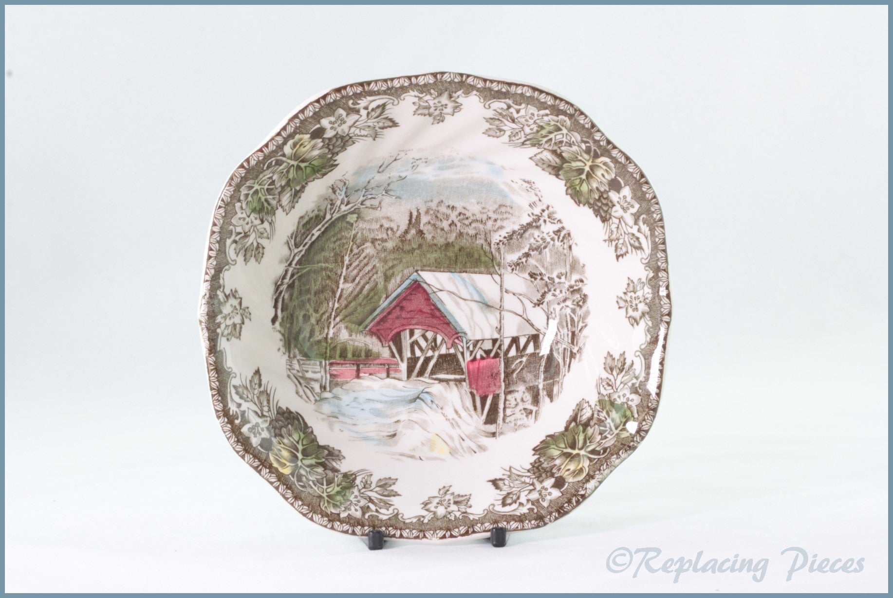 Johnson Brothers - The Friendly Village - Square Cereal Bowl (The Covered Bridge)