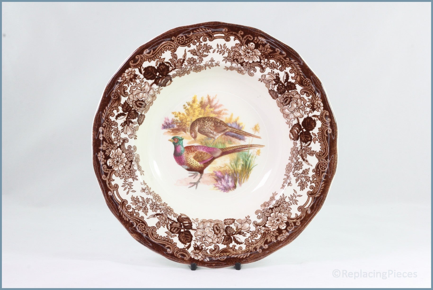 Palissy - Game Series (Birds) - 9" Rimmed Bowl (Pheasant)
