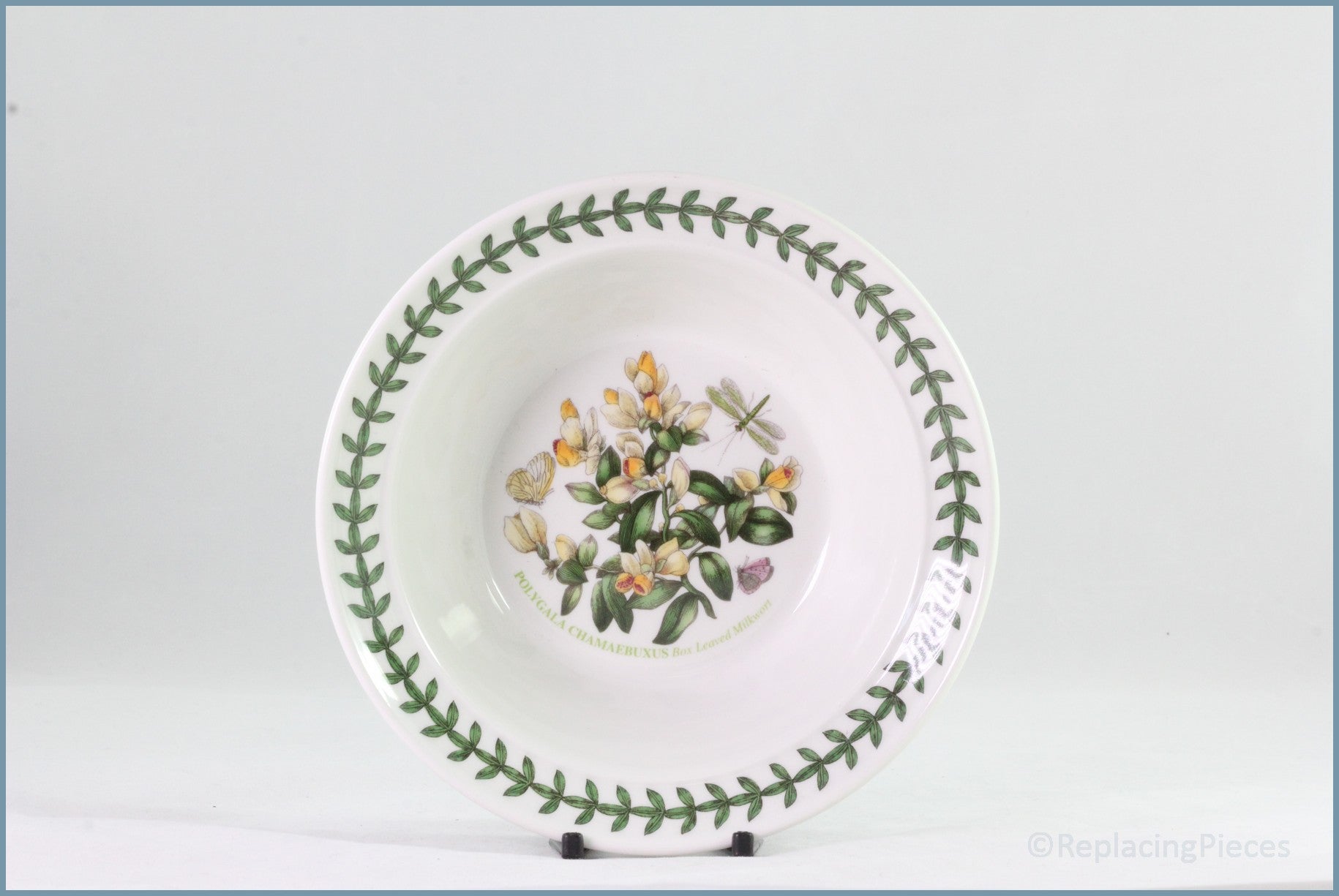 Portmeirion - Botanic Garden - 6 1/2" Rimmed Cereal Bowl (Box Leaved Milkwort)