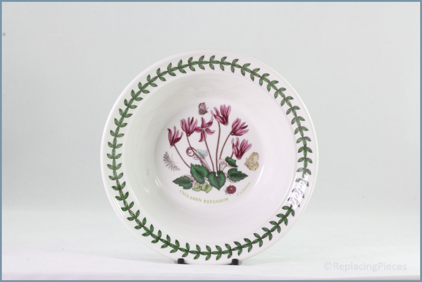 Portmeirion - Botanic Garden - 6 1/2" Rimmed Cereal Bowl (Cyclamen)