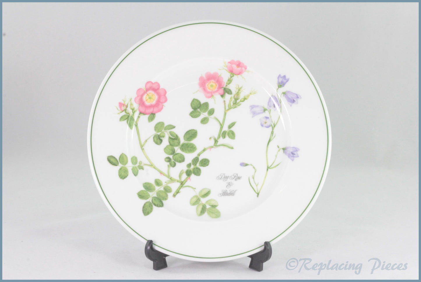 Portmeirion - Welsh Wild Flowers - 8 3/4" Salad Plate (Dog Rose & Harebell)