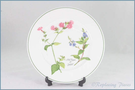 Portmeirion - Welsh Wild Flowers - 8 3/4" Salad Plate (Pink Campion & Speedwell)