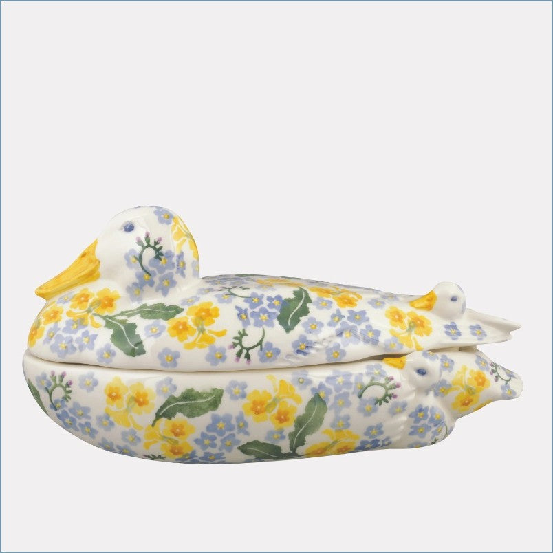 Emma Bridgewater - Forget Me Not & Primrose - Large Duck On Nest (Seconds)