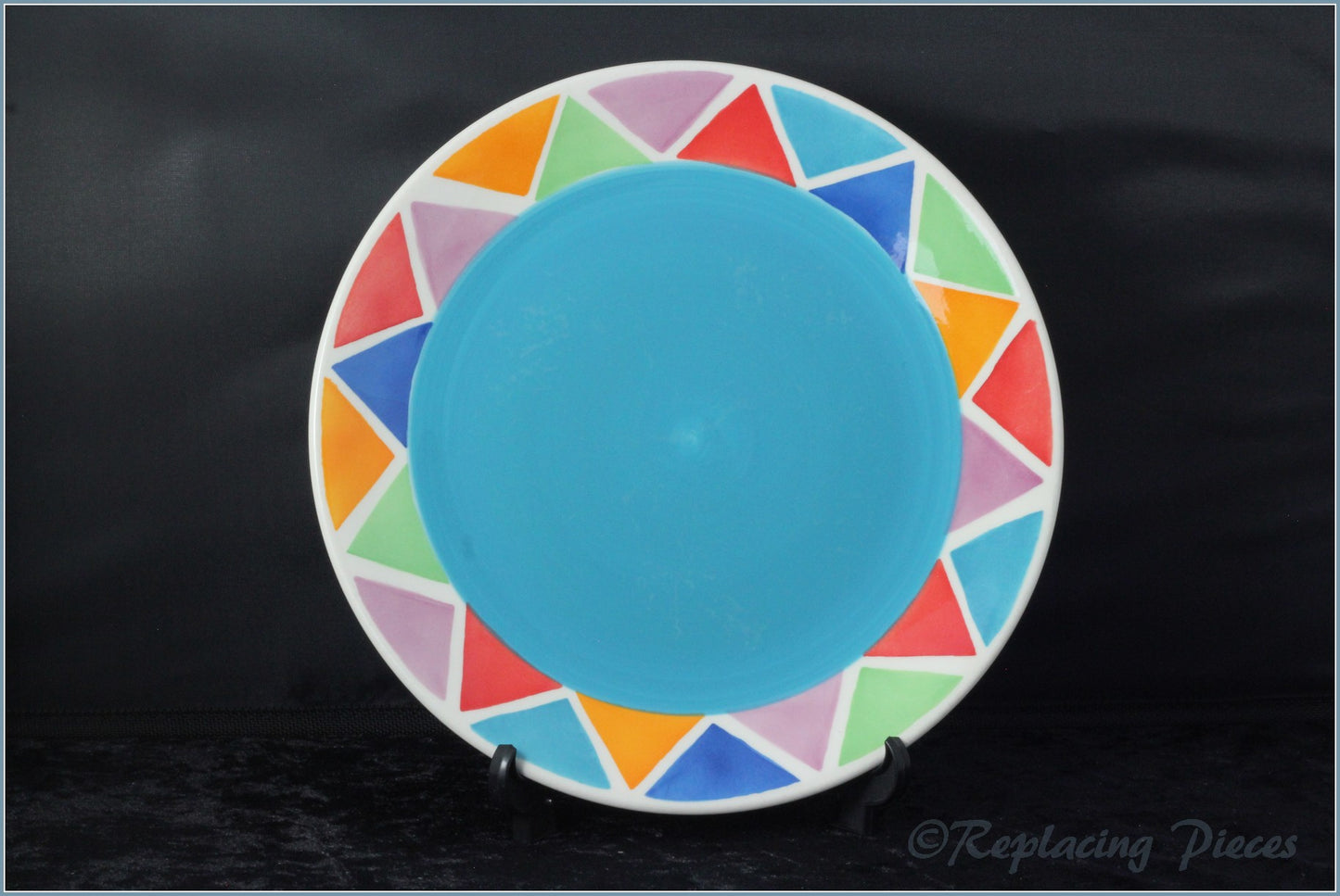 RPW15 - Whittards - Multi-coloured Triangles Salad Plate