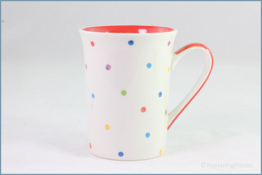 RPW162 - Whittards - Mug (Multi-Colour Spot - Red Interior)