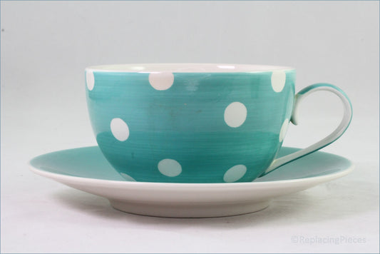 RPW167 - Whittards - Teacup & Saucer (Green With White Spots)