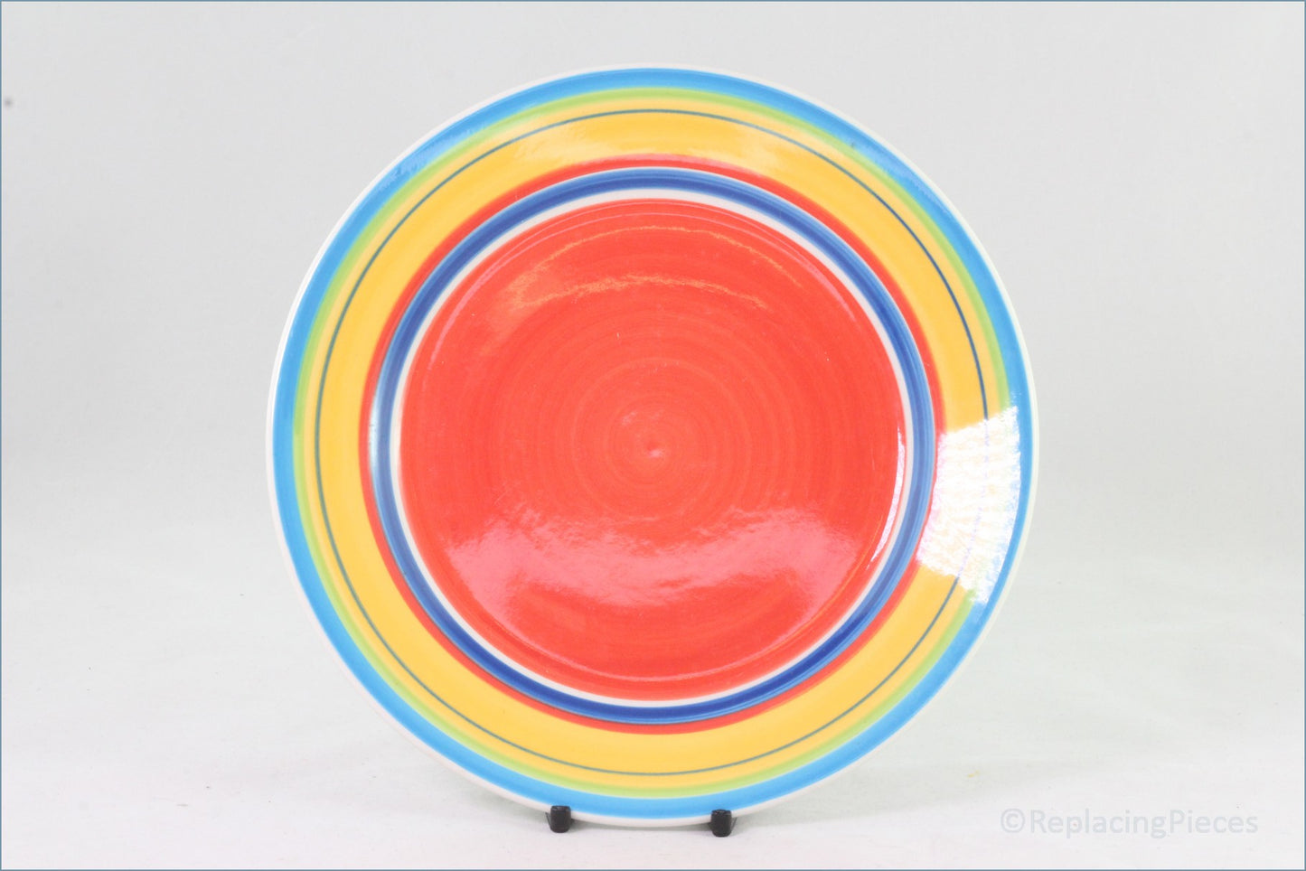 RPW175 - Whittards - 8" Salad Plate (Red - Blue, Green, Yellow Rim)