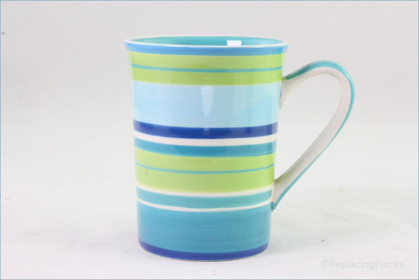 RPW178 - Whittards - Mug (Green Interior - Multi Coloured Triangles)