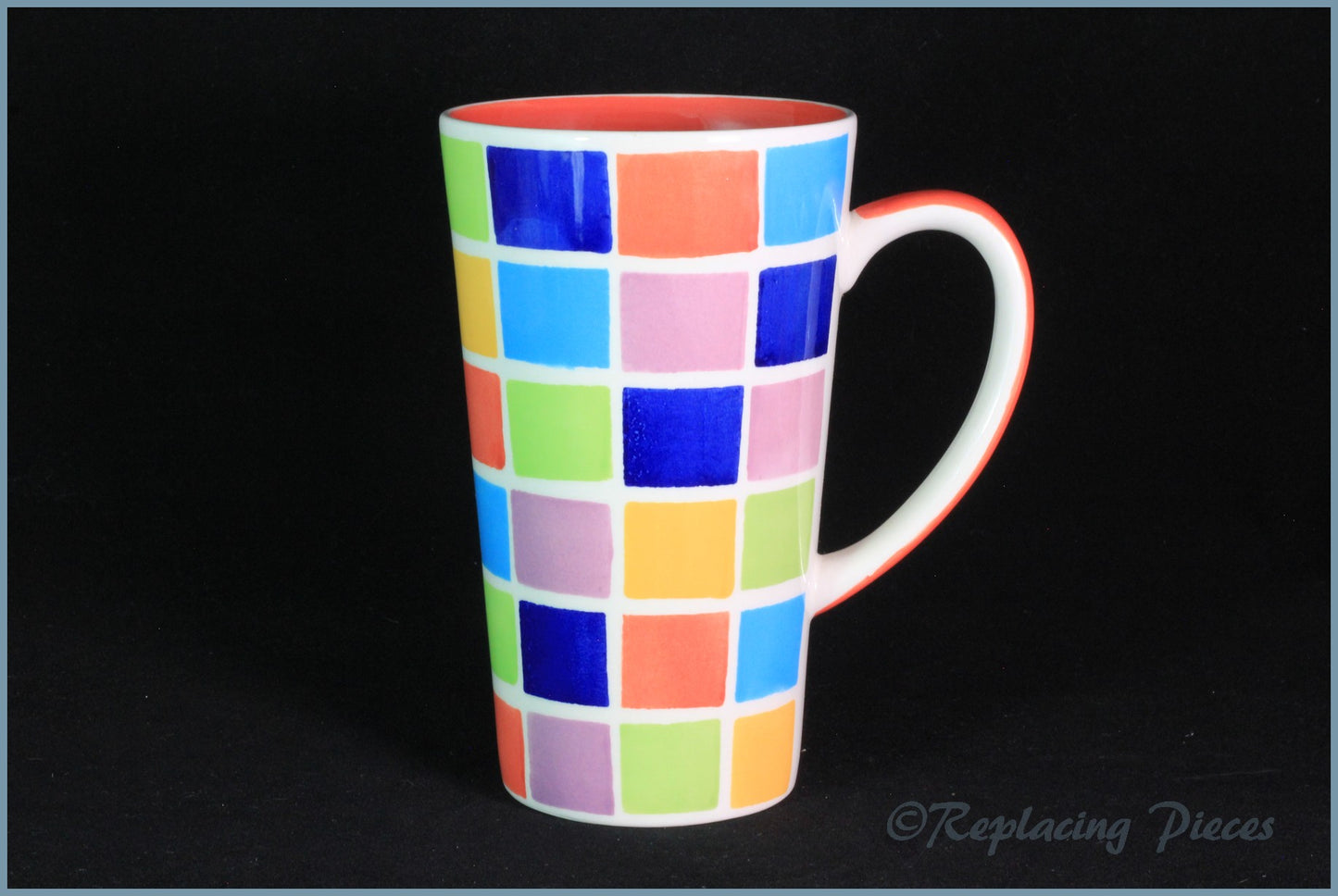 RPW49 - Whittards - Latte Mug (Multi-Coloured Squares)