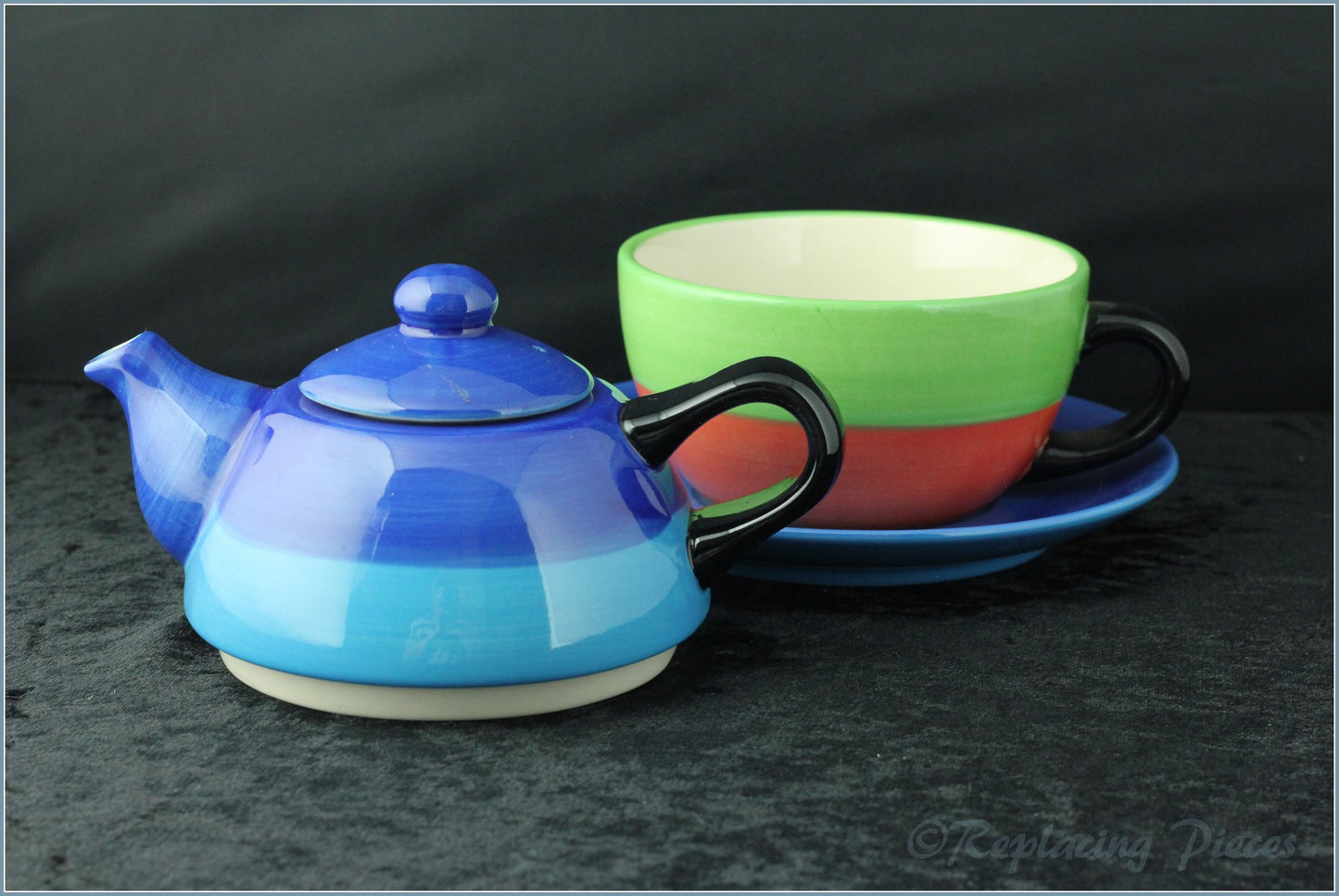 RPW9 - Whittards - Tea For One Blue (Green & Red Stripe)