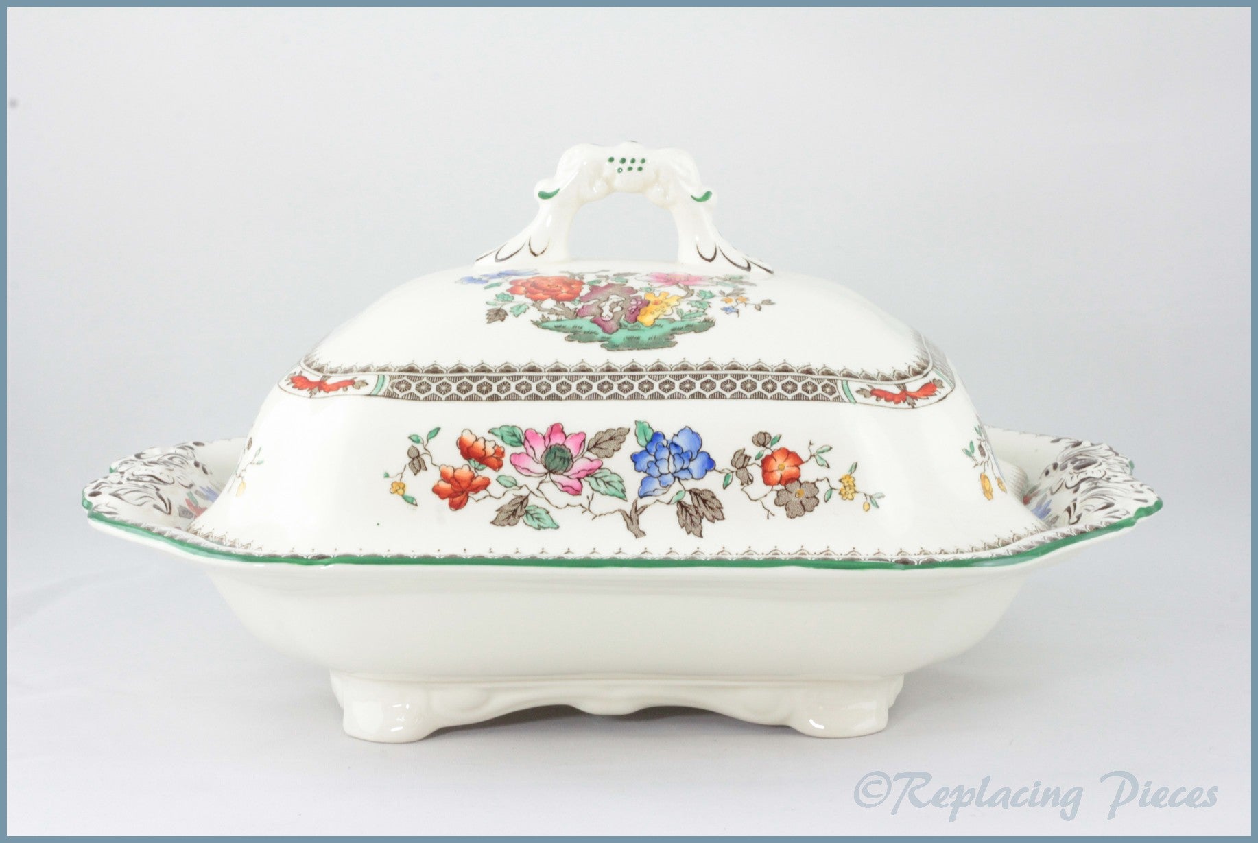 Spode Chinese Rose Oblong Lidded Vegetable Dish – ReplacingPieces