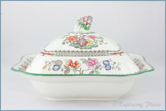 Copeland Spode - Chinese Rose - Square Lidded Vegetable Dish