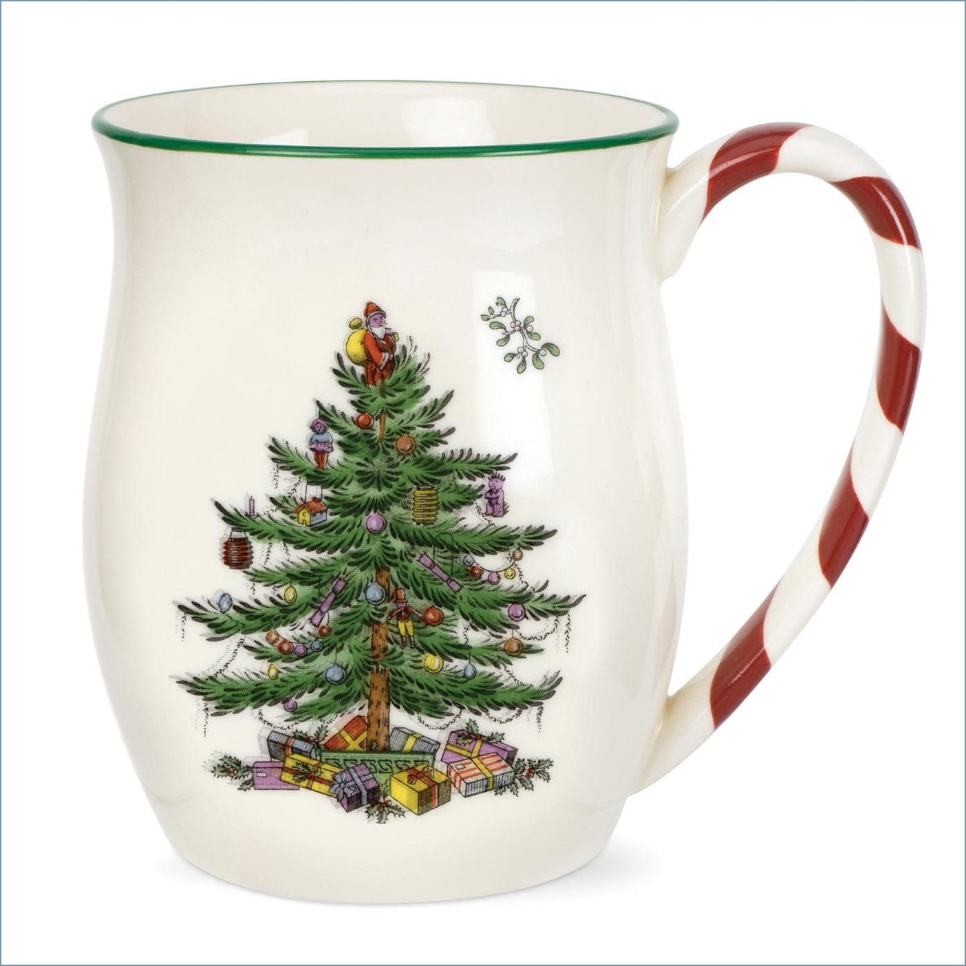 Spode - Christmas Tree - Mug With Peppermint Handle - NEW