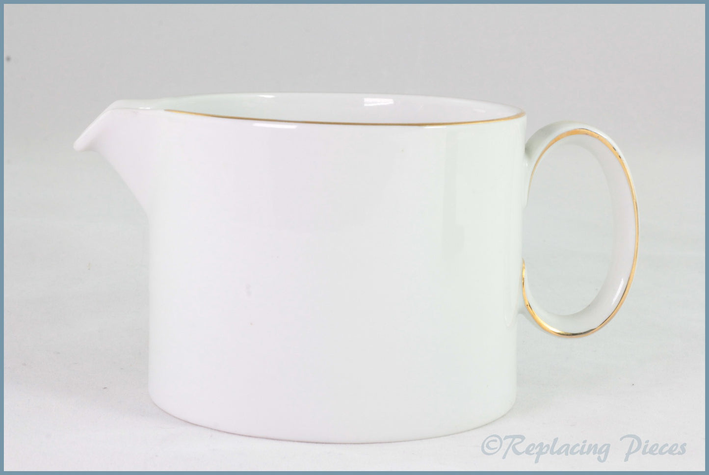 Thomas - White With Thin Gold Band - Gravy Boat