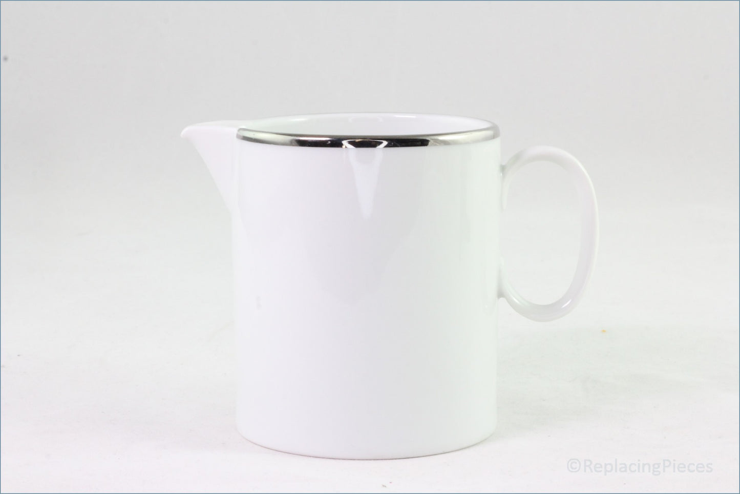 Thomas - White With Thick Silver Band - Milk Jug