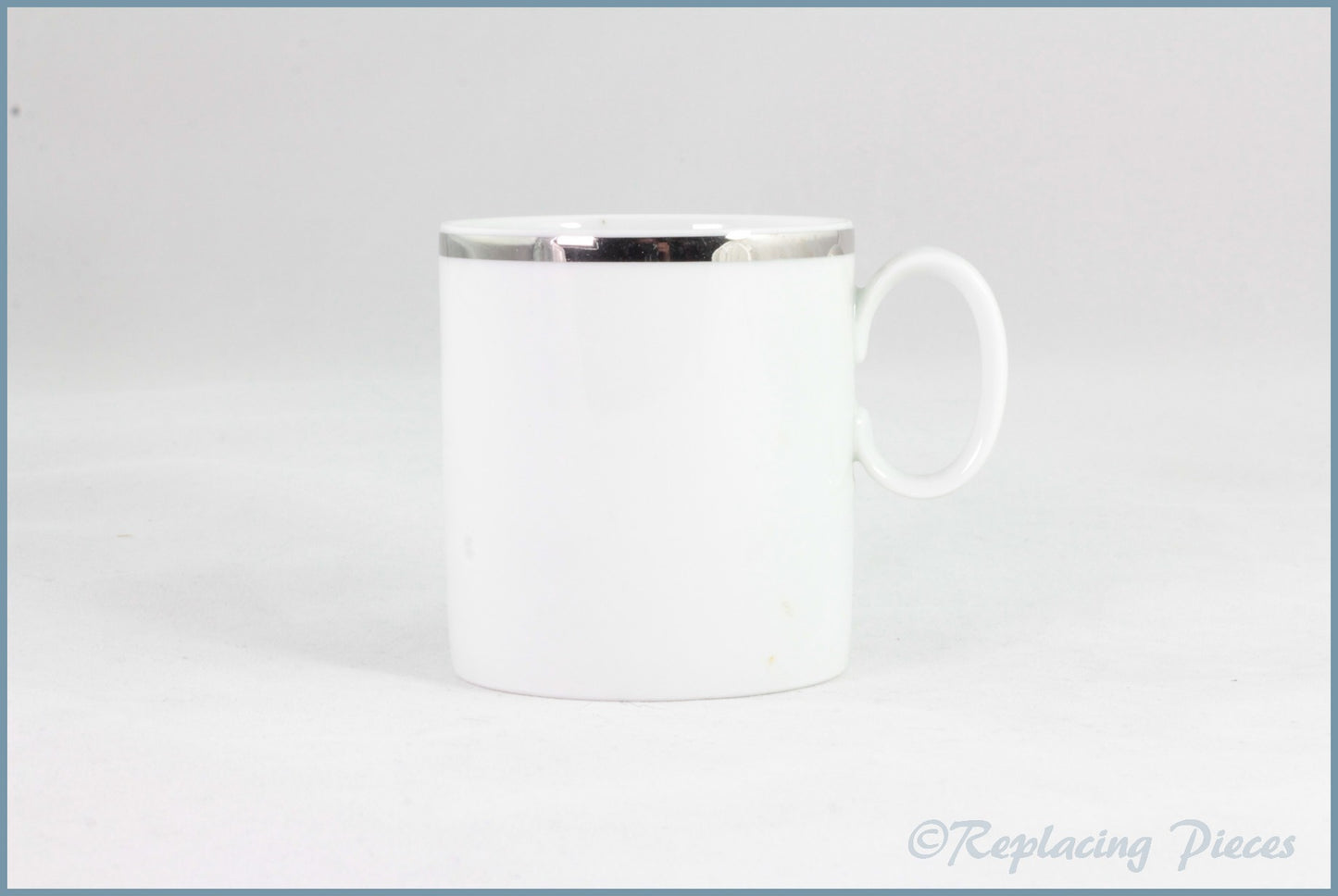 Thomas - White With Thick Silver Band - Teacup