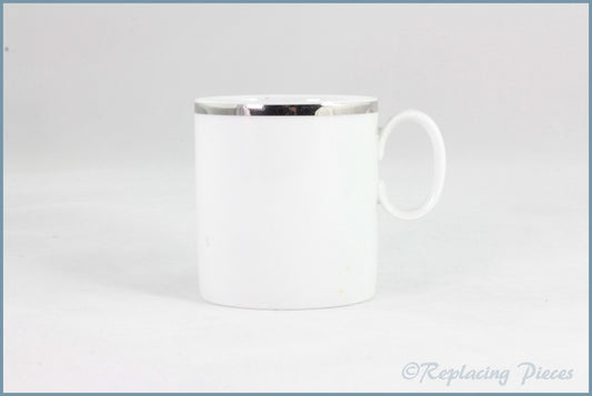 Thomas - White With Thick Silver Band - Teacup