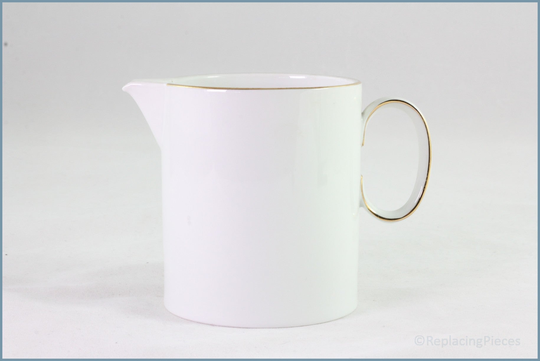 Thomas - White With Thin Gold Band - Milk Jug