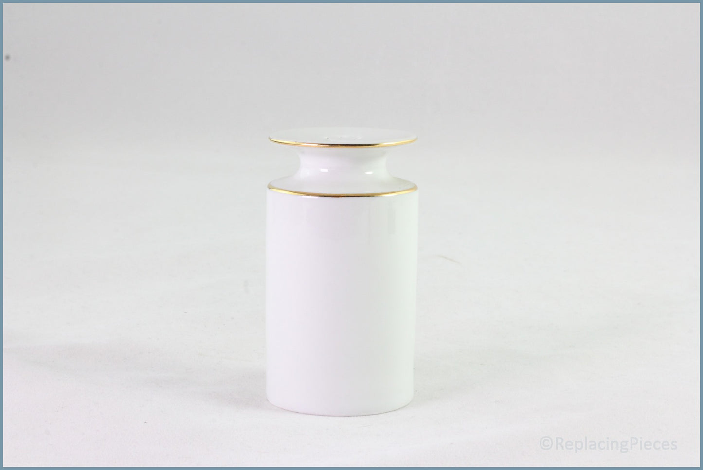 Thomas - White With Thin Gold Band - Salt Pot