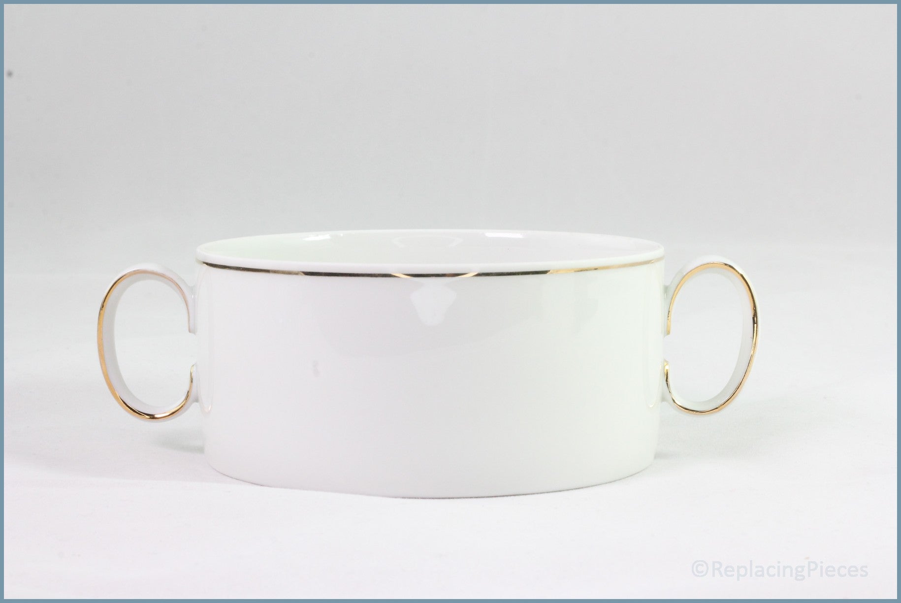 Thomas - White With Thin Gold Band - Soup Cup