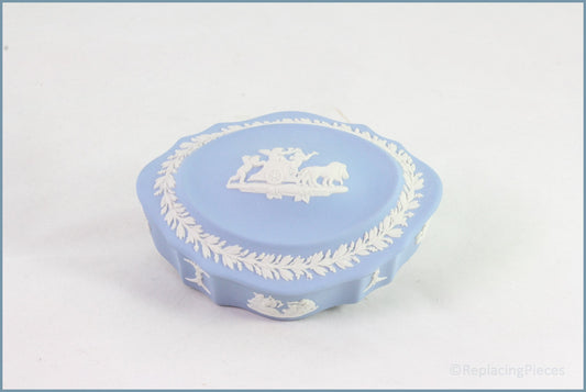 Wedgwood - Jasperware (Pale Blue) - Box - Oval Scalloped