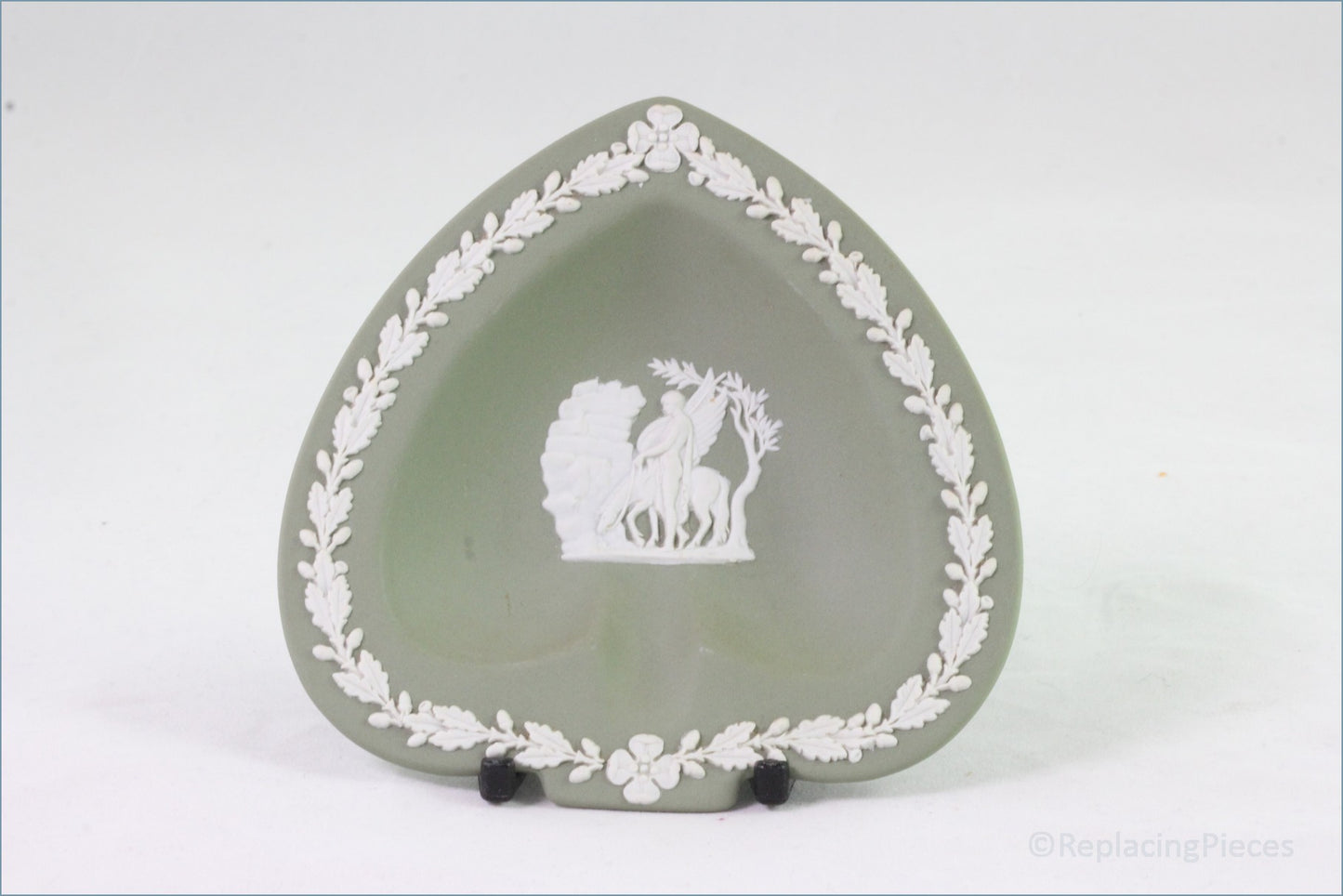 Wedgwood - Jasperware (Sage Green) - Pink Tray (Spade)