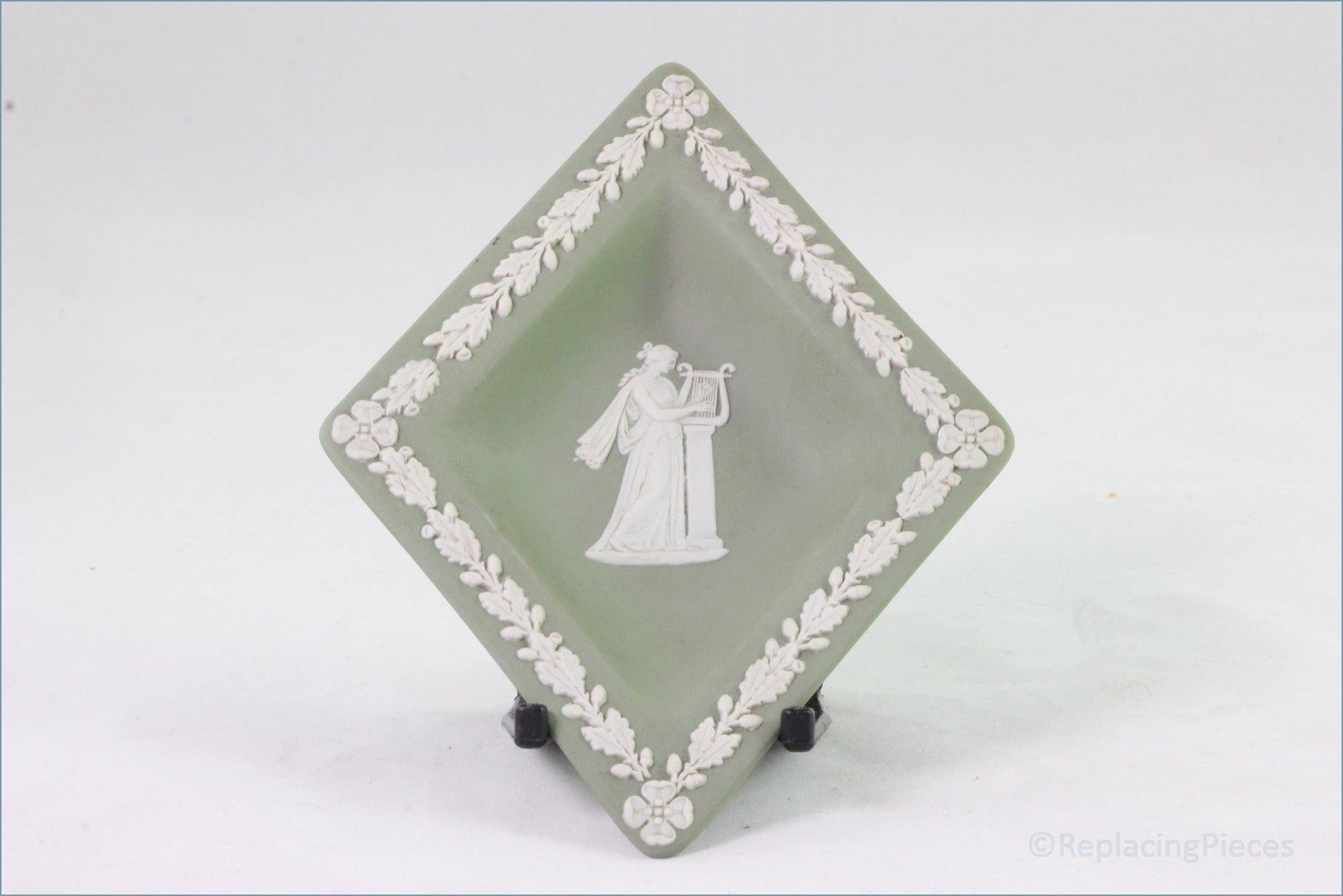 Wedgwood - Jasperware (Sage Green) - Pink Tray (Diamond)