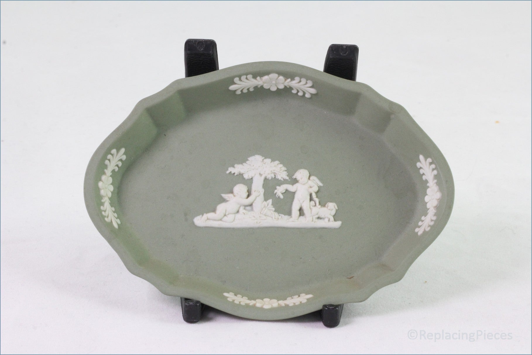 Wedgwood - Jasperware (Sage Green) - Pink Tray (Oval) 