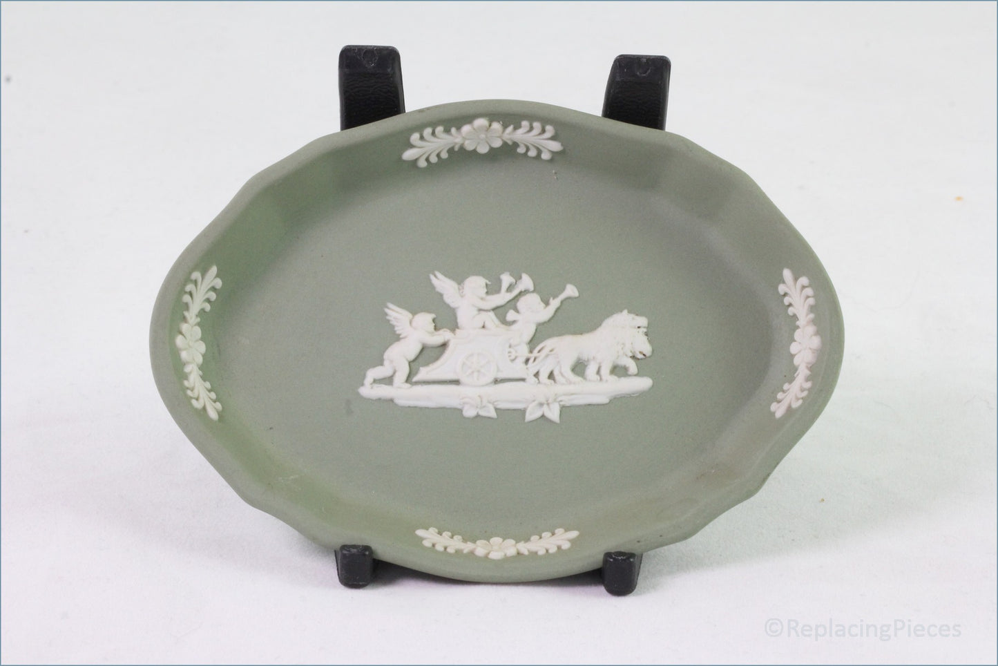 Wedgwood - Jasperware (Sage Green) - Pink Tray (Oval) 