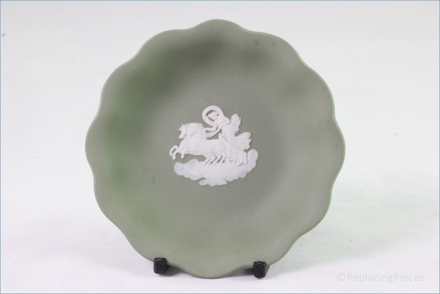 Wedgwood - Jasperware (Sage Green) - Scalloped Pin Tray