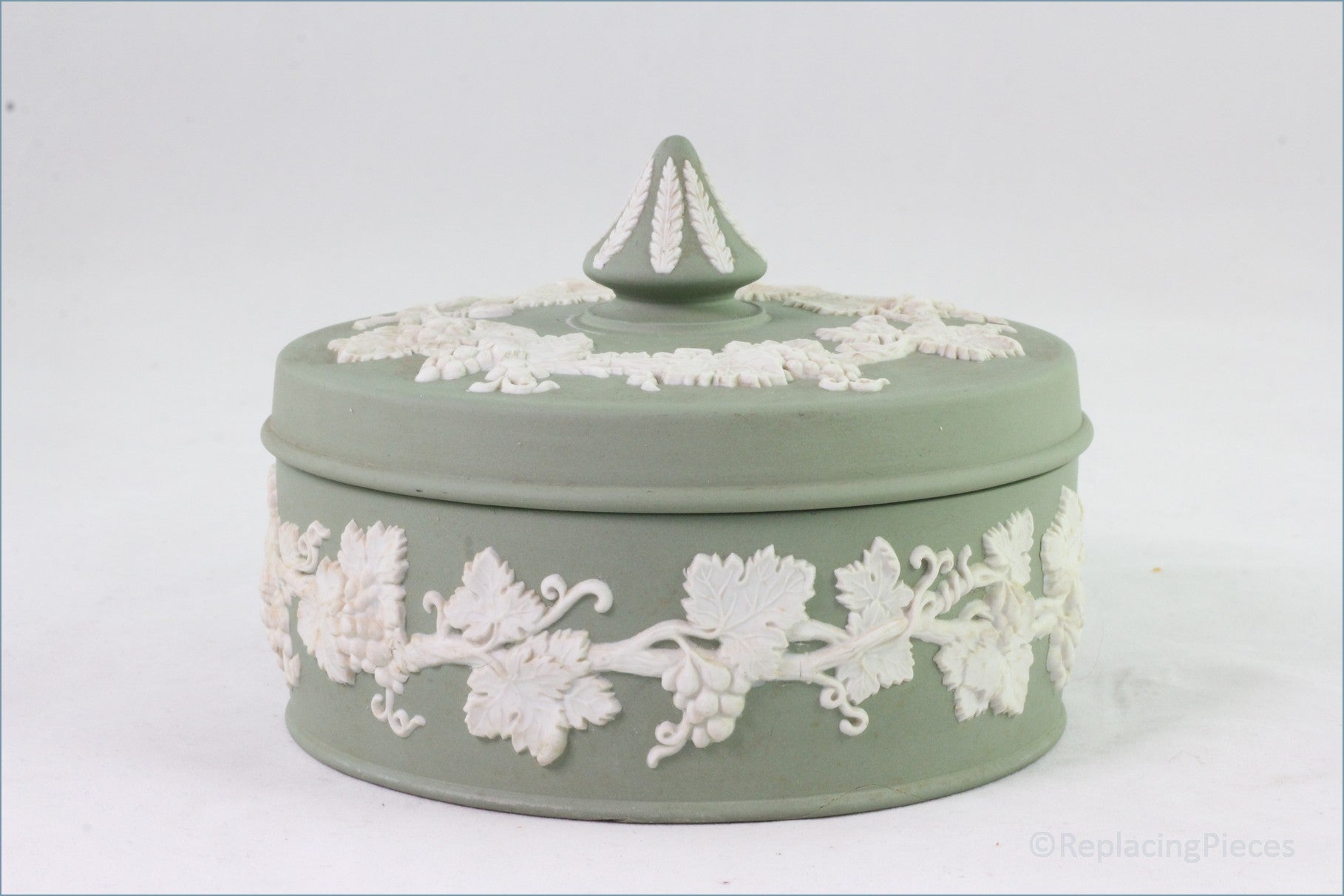 Wedgwood - Jasperware (Sage Green) - 5" Round Box