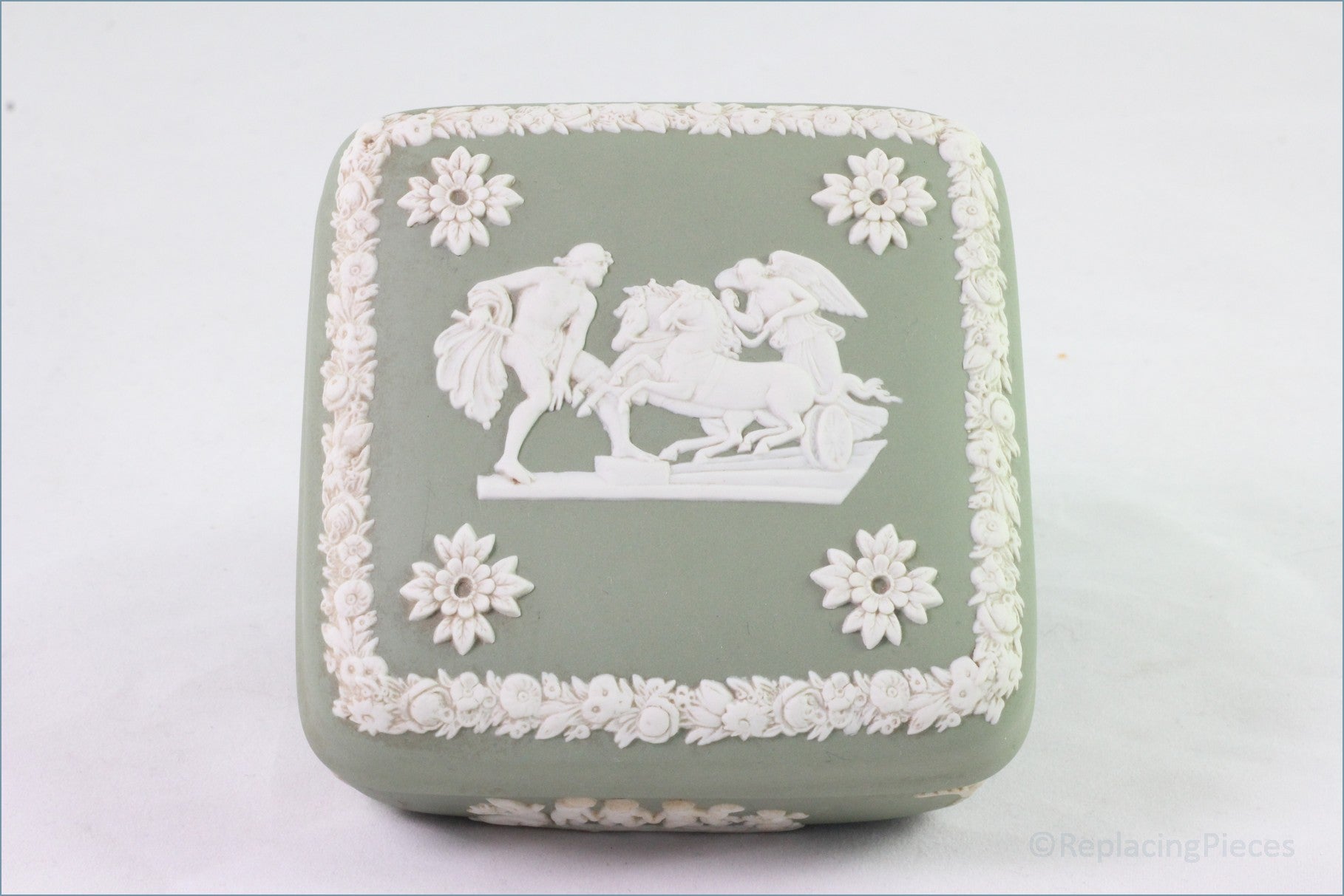 Wedgwood - Jasperware (Sage Green) - Square Box