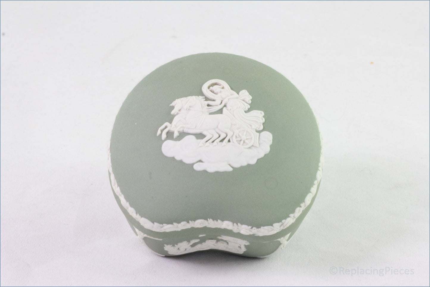 Wedgwood - Jasperware (Sage Green) - Kidney Box 