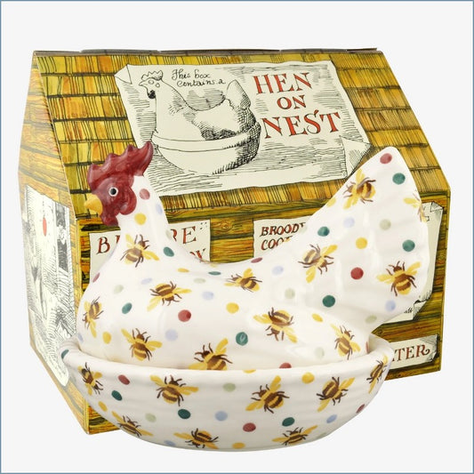 Emma Bridgewater - Bumblebee & Small Polka Dot Large Hen On Nest (Boxed)