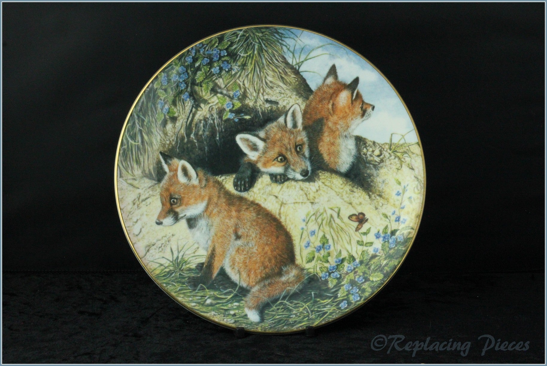Royal Worcester - The Painted Seasons - The Little Fox Cubs