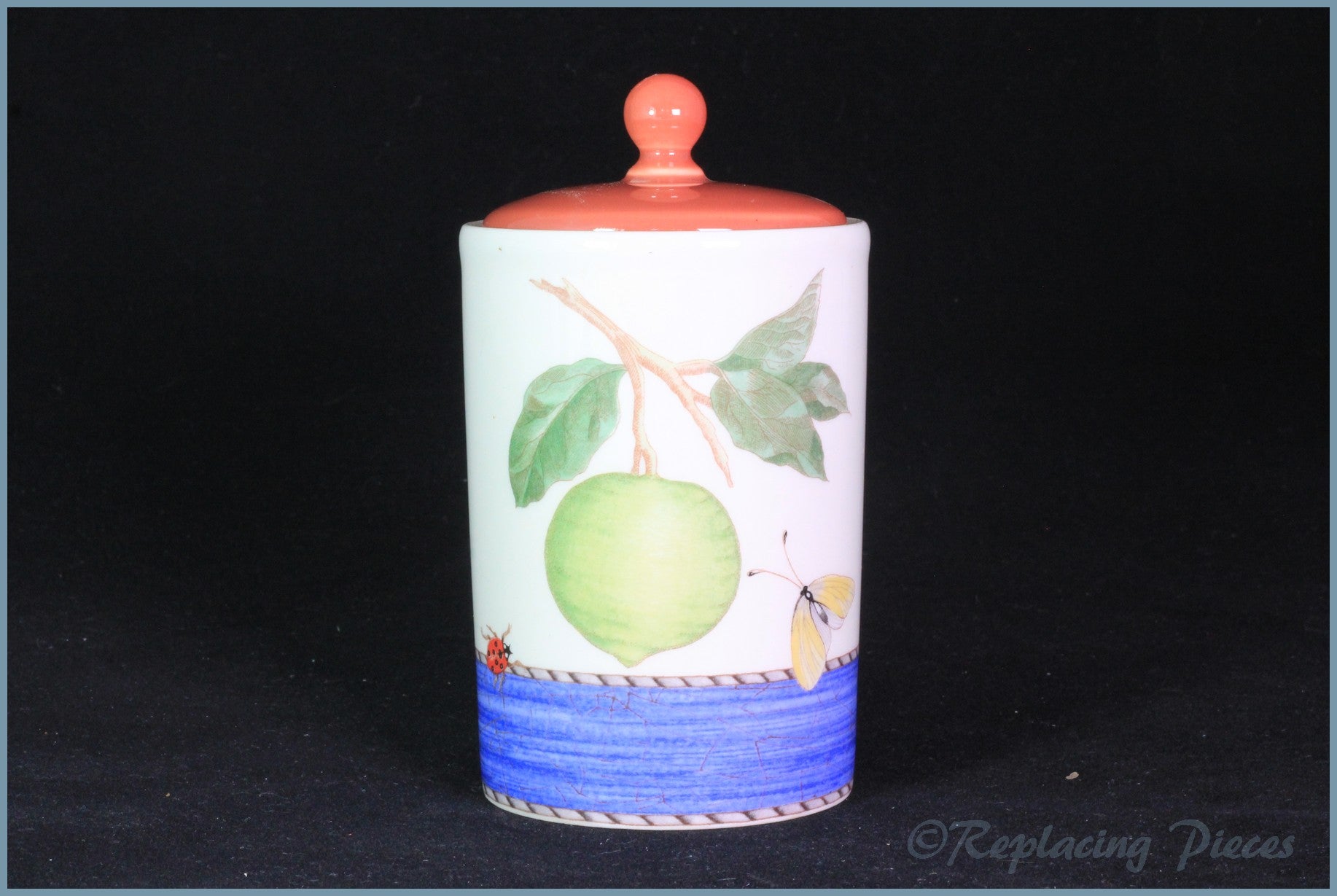 Wedgwood - Sarahs Garden - 4 3/4" Tall Storage Jar (Avocado & Lime)